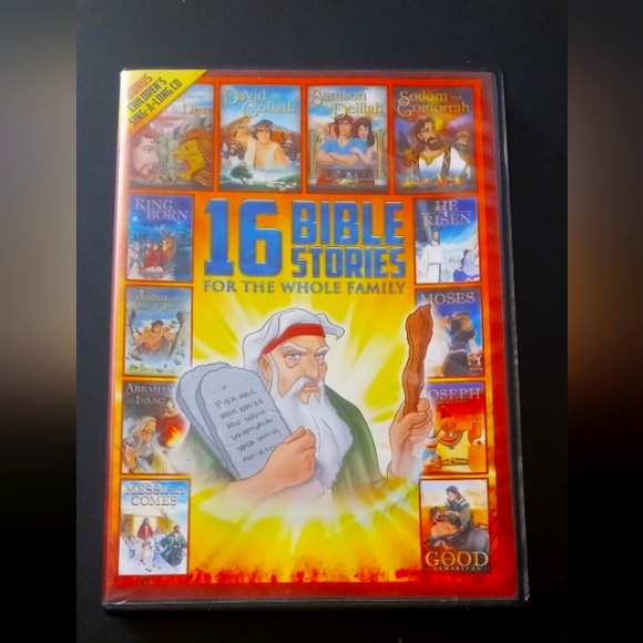 Other - 16 Bible Stories For The Whole Family DVD - Yellow & Red Cover
